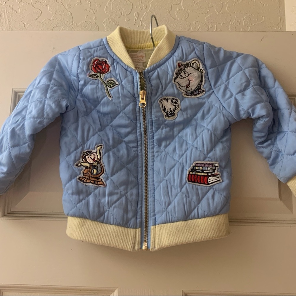 Disney Collection by Tutu Couture Light Blue Quilted Toddler Jacket with Patches